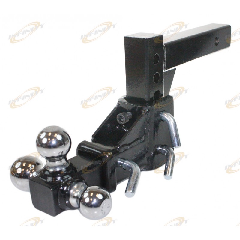 3 Ball Adjustable Vertical Travel Solid Raise Drop TriBall Tow Hitch